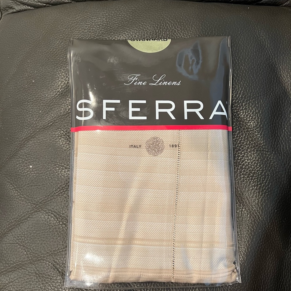 SFERRA Standard Shame 3325 Dario- Natural 21x26  Egyptian 100% Cotton